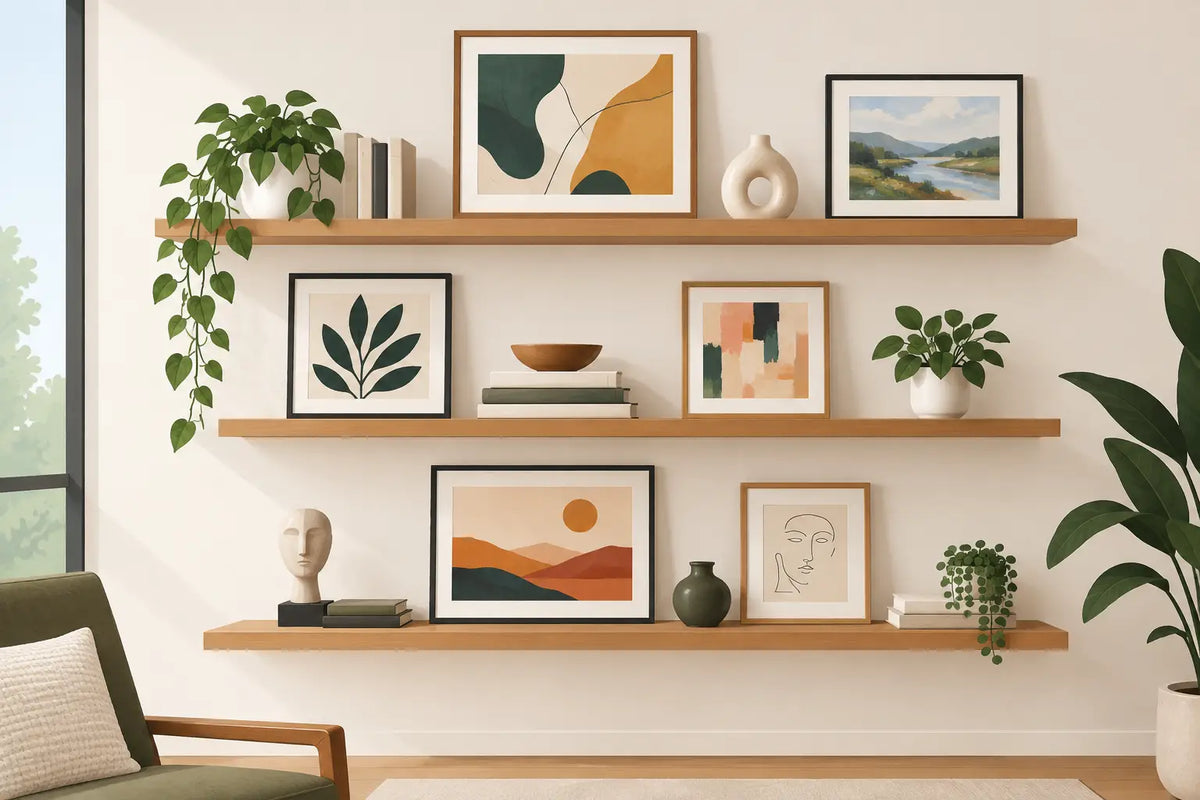 How to Style Art Shelves With Original Art