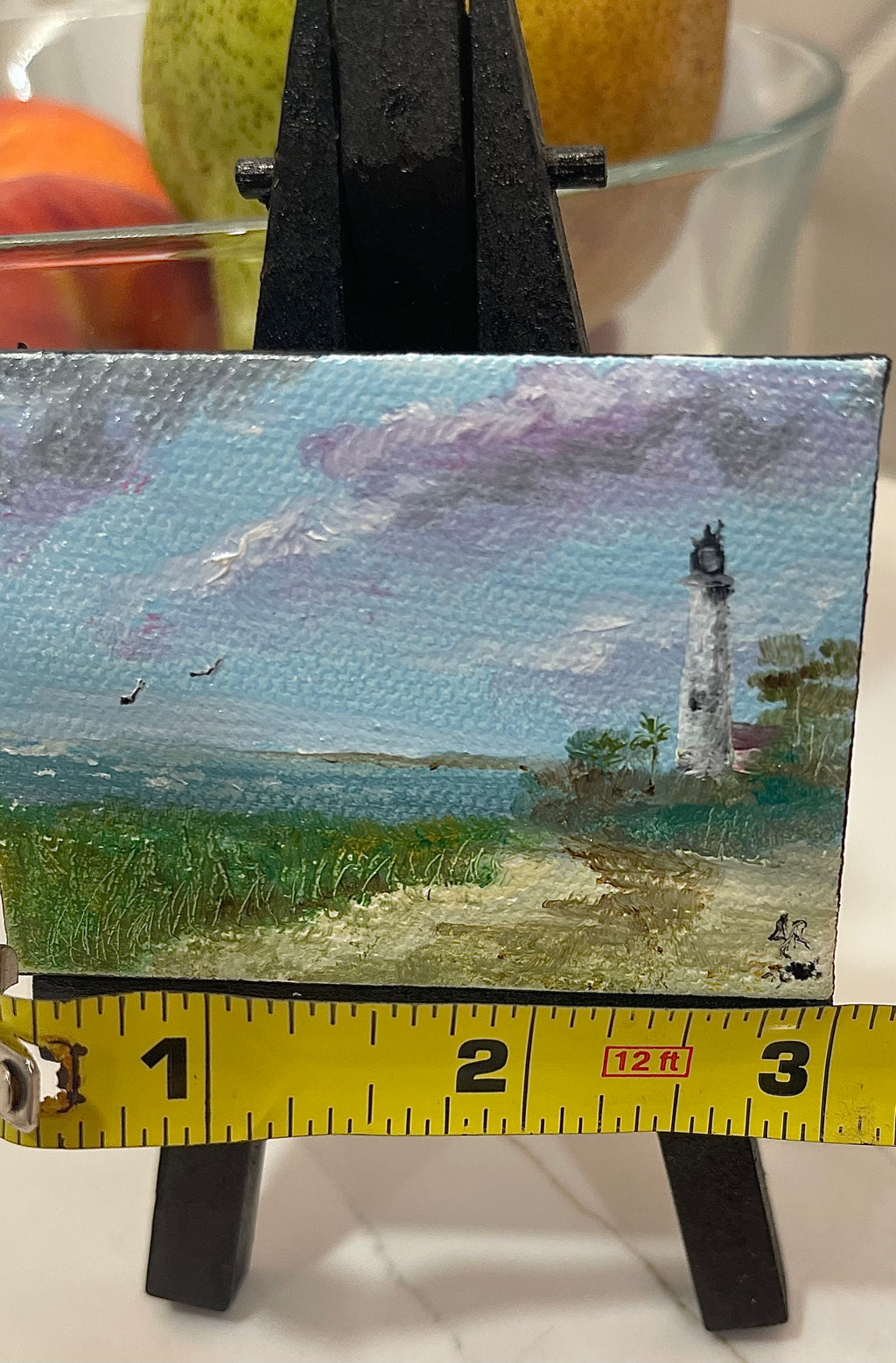 St. Marks Lighthouse Mini Oil Painting