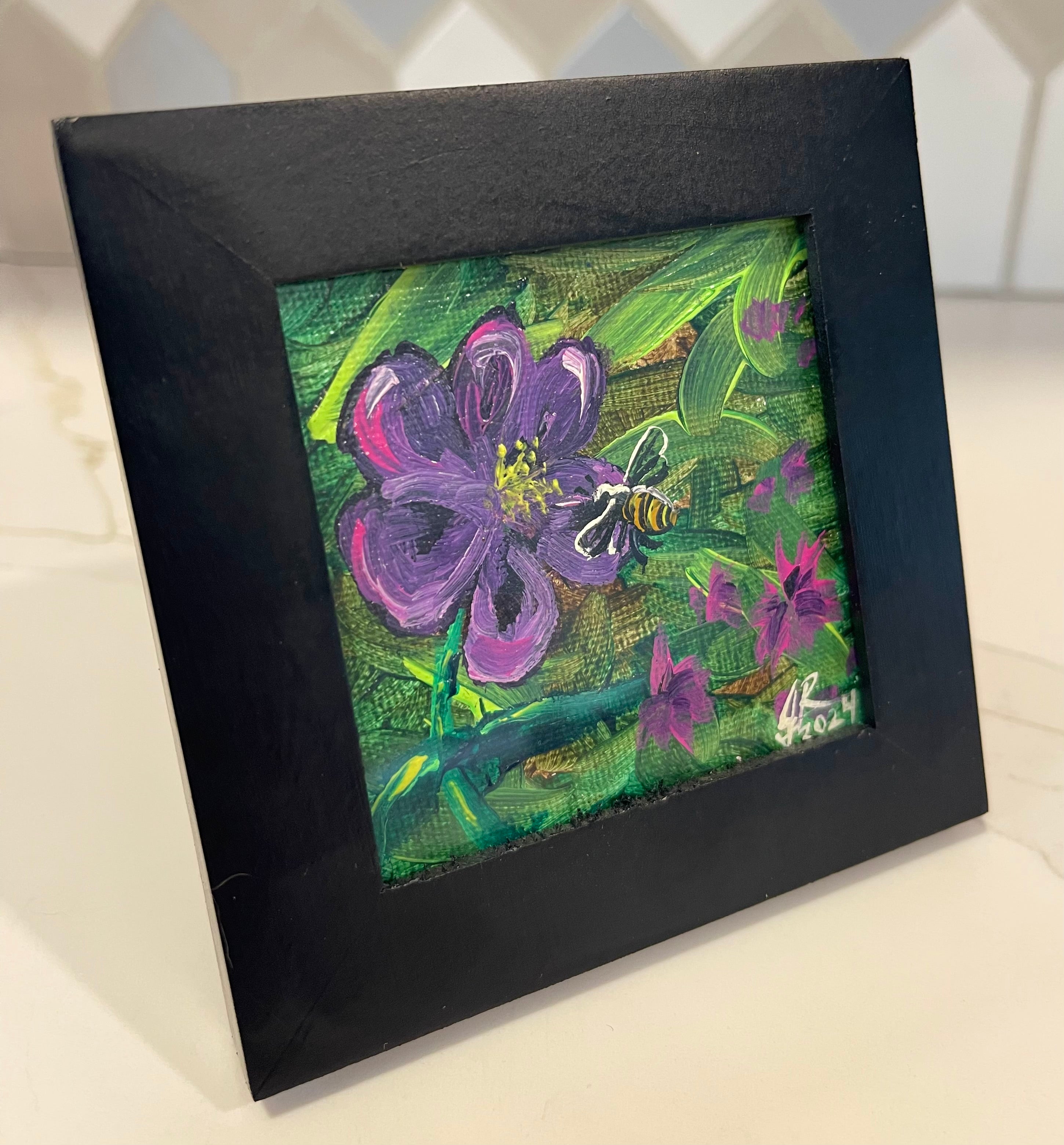 Purple Flower and Bee