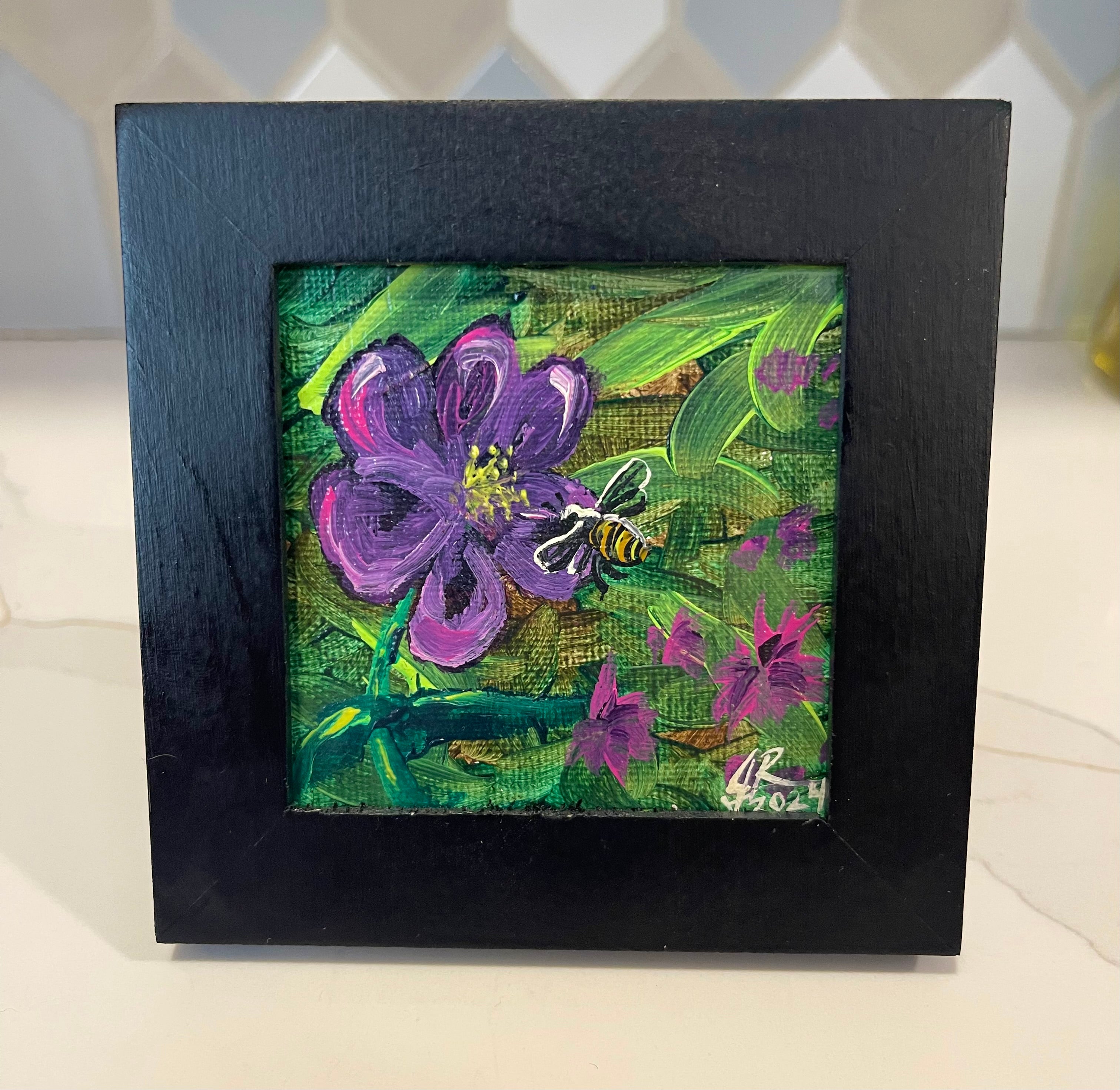 Purple Flower and Bee