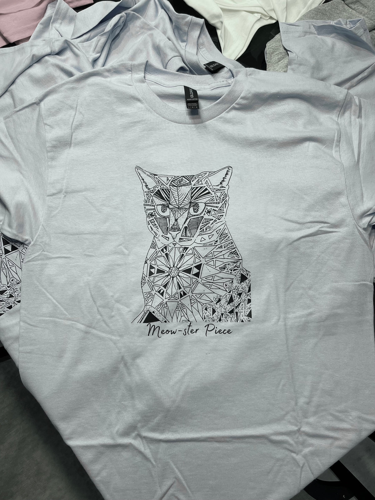 Meow-ster Piece T-Shirt - Light Blue